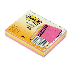 Sticky note Super Sticky  Super Sticky Message Pads- 3-7/8 x 4-7/8- Neon- 4 50-Sheet Pads/Pack