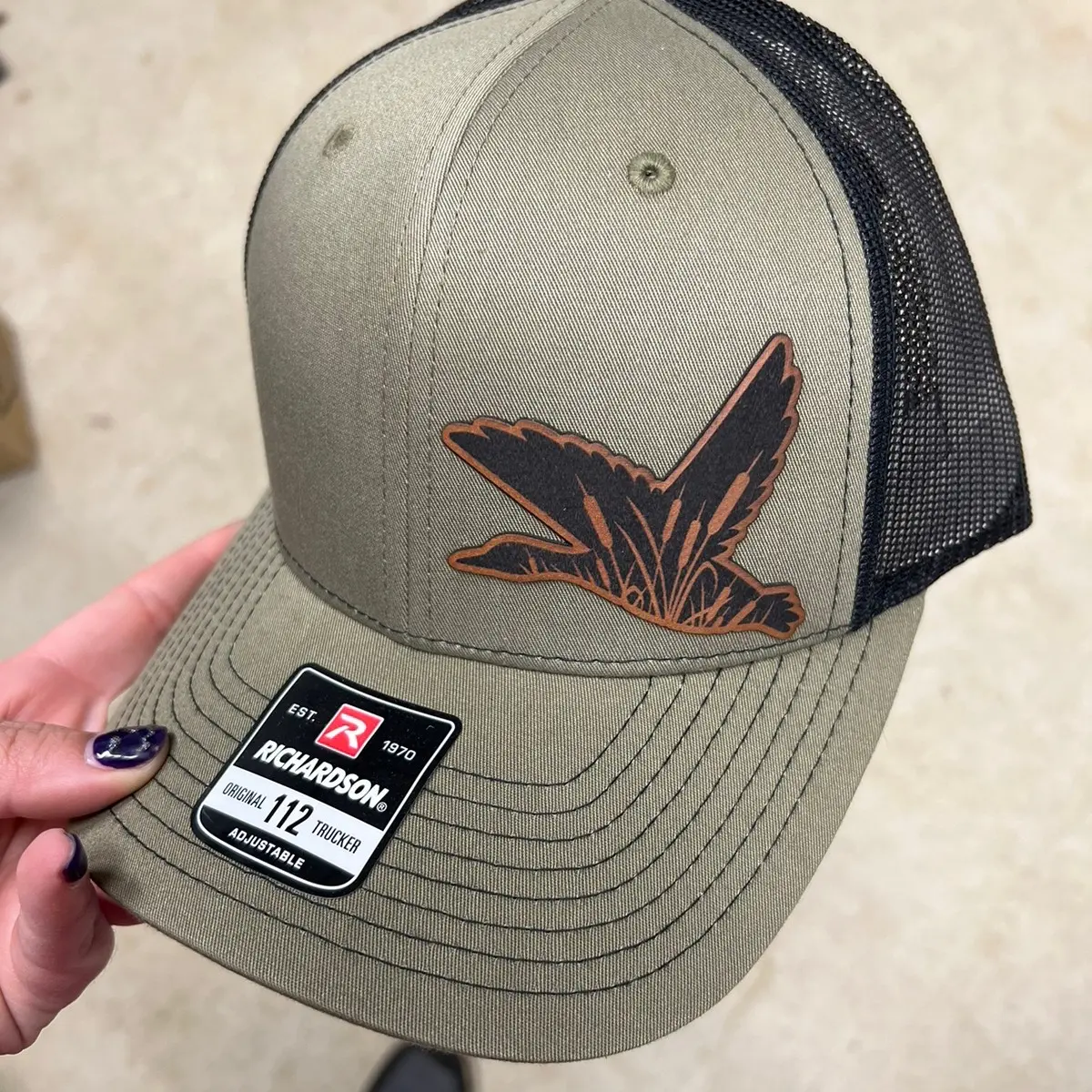 Duck Richardson 112 leather patch hat Duck Richardson 112 leather patch hat