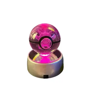 3D Crystal Ball with Illuminating Base for Home Decor and Unique Gift Options