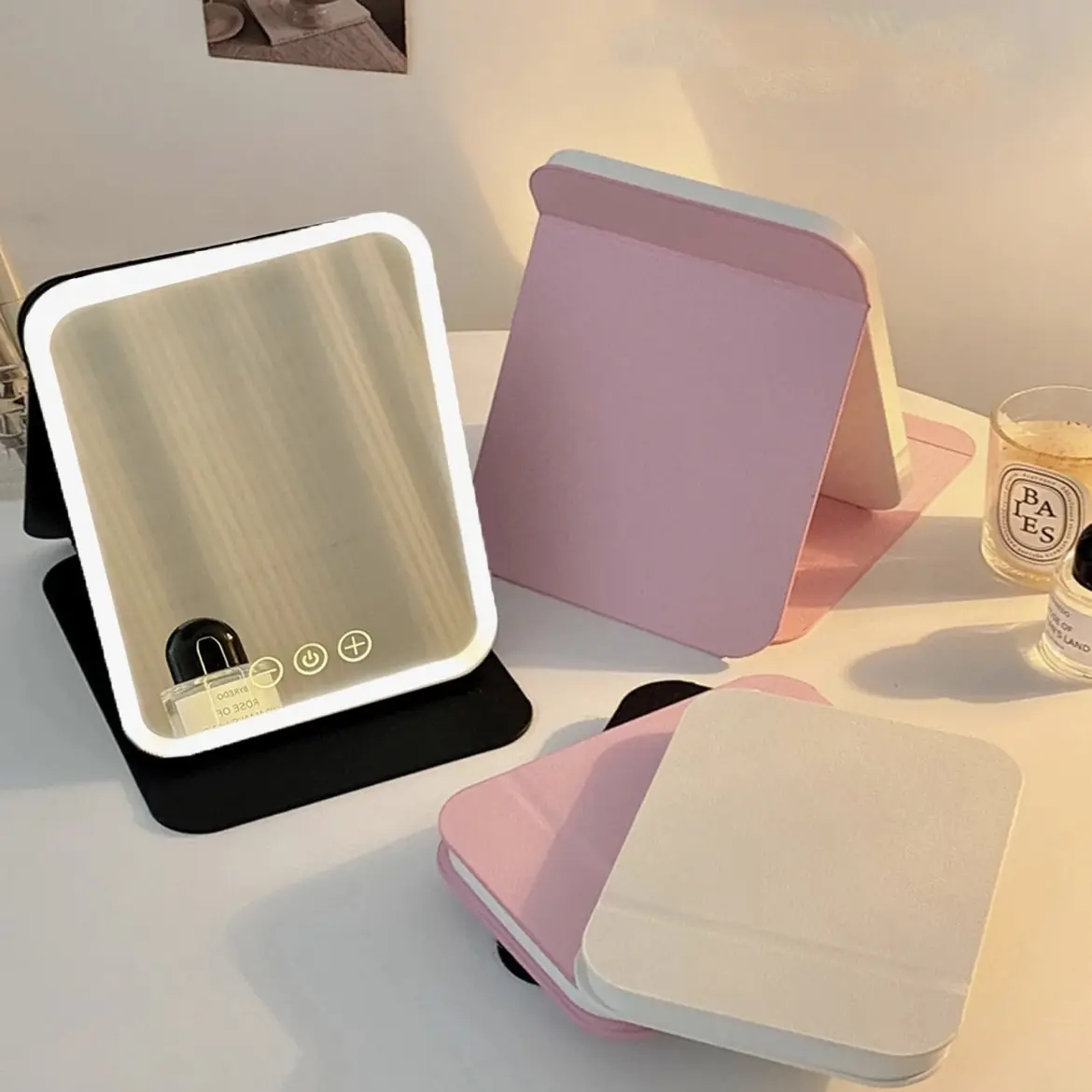 Portable LED Light Makeup Mirror,  Touch