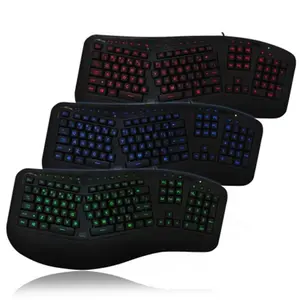 Adesso  Adesso Tru-Form 150 3-Color Illuminated Ergonomic Keyboard