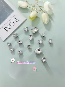 15-Piece Butterfly Motifs Diamond Crown Foot Jewelry Set, Detachable Accessories for Slippers, Sandals & Flip Flops, Fashion Beach Shoe Decorations, Shoe Charms