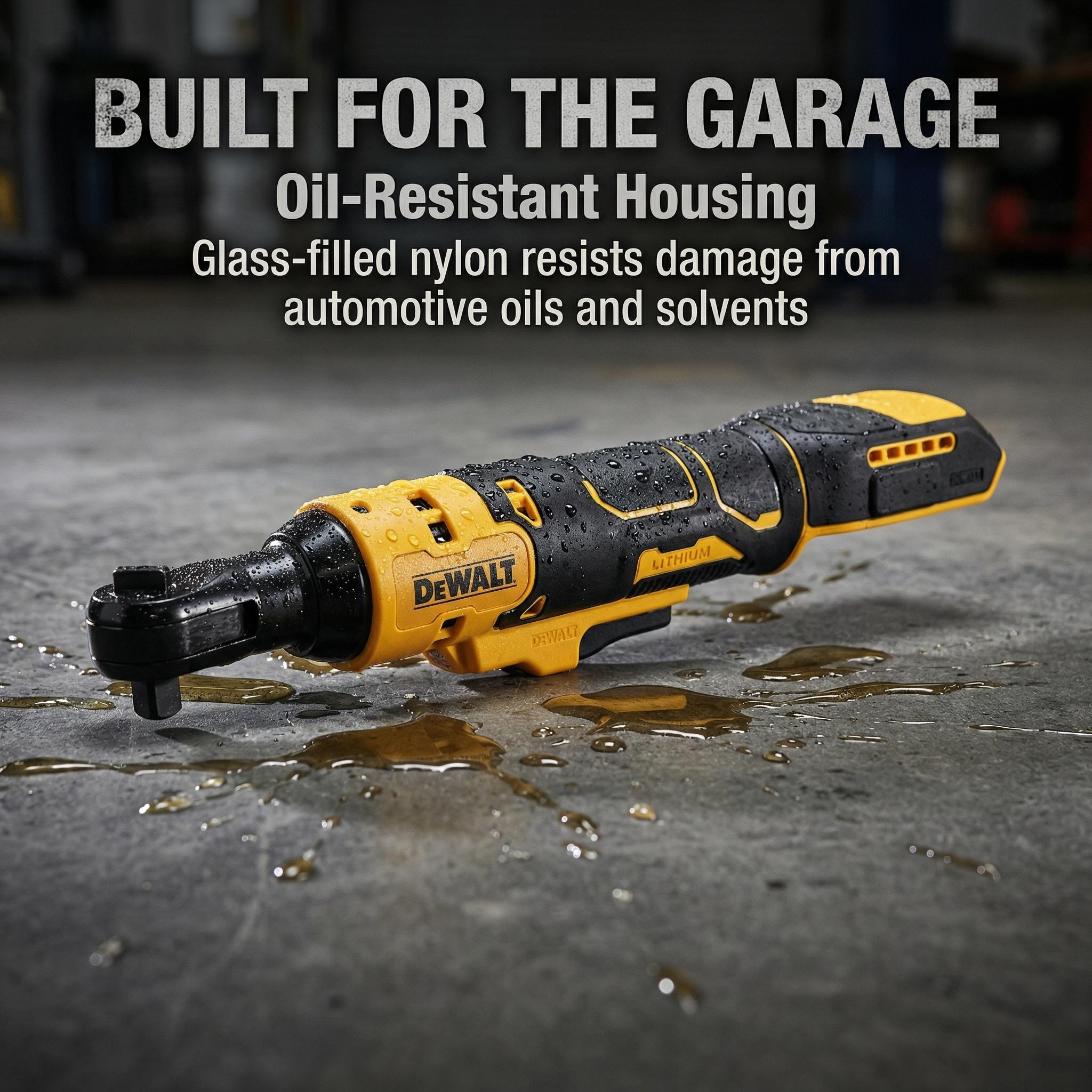 DEWALT DCF512 20V Max Cordless Ratchet – 0-250 RPM Variable Speed, 70 ft-lbs Torque – Compact Design for Mechanics Working in Narrow Spaces