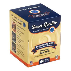 Sweet Gordito Condensed Milk - 60 Single-Serve Pouches Made with Real Milk - Perfect for Coffee Tea or Cravings - 9g Each - Ambient