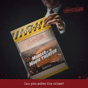 Cryptic Killers Unsolved Murder Mystery Game - Murder at The Movie Theater -  Cold Case File Investigation - Detective Clues/Evidence