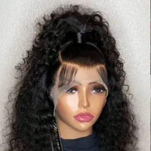 Kinky curly 360 Lace Front Wigs Human Hair  HD Full Lace Front Wigs Human Hair Pre Plucked with Baby Hair 180 Density Curly Wig 360 Pre cut Lace Frontal Wigs for Women SpringStatements