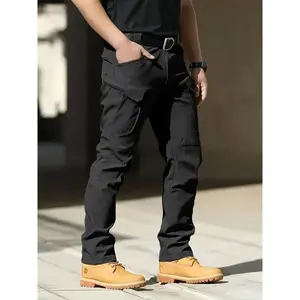 Men's Slim Fit Tactical Cargo Pants | Durable Tear-Resistant | Multi-Pocket | All-Season Hiking & Outdoor | Machine Washable | Polyester Casual Pants