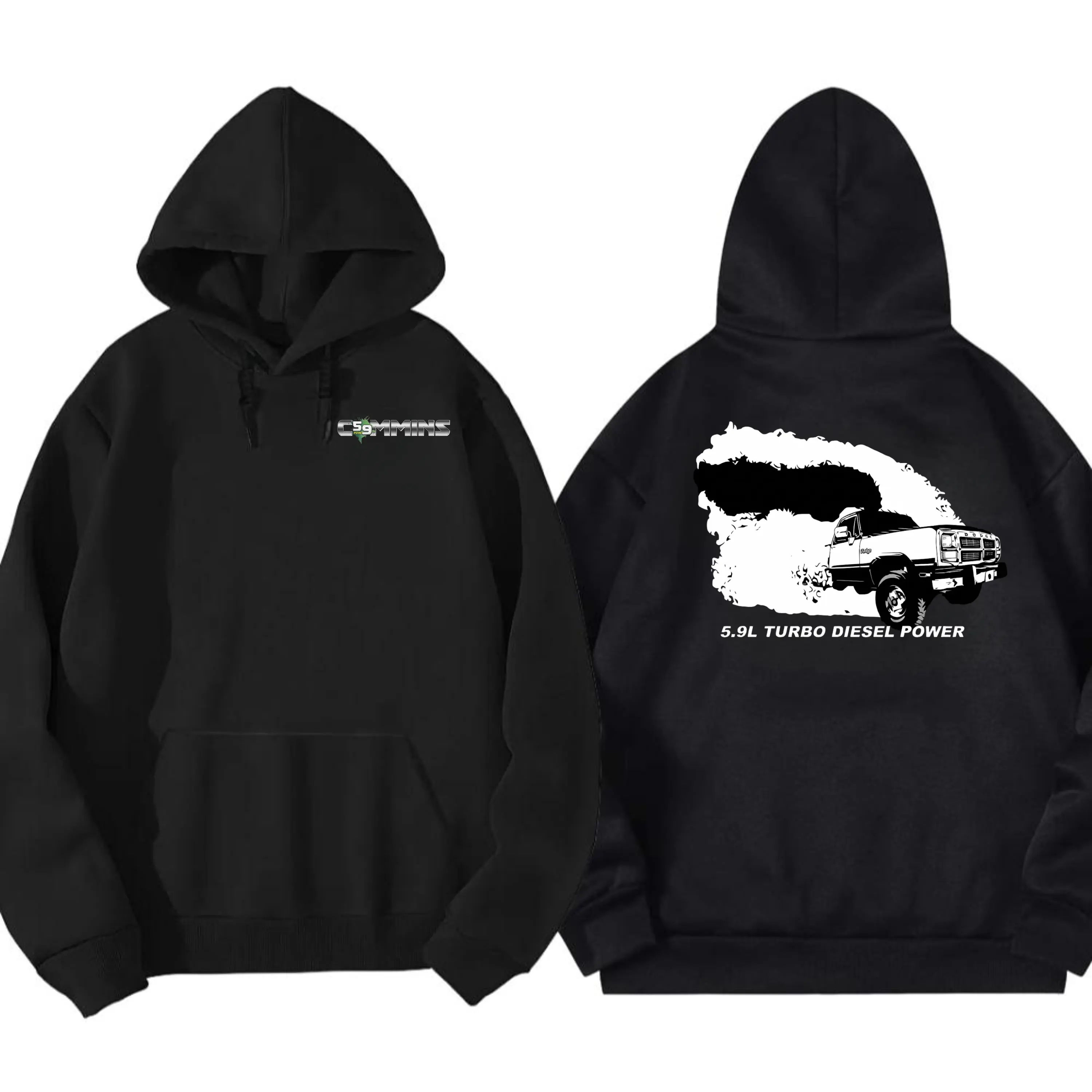 5.9L Turbo Diesel Power First Gen Dodge Ram Cummins Hoodie, 2 Sides, First Gen Cummins Diesel Graphic Tee, 5.9L Turbo Diesel Truck Hoodie