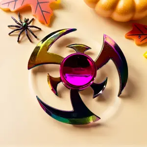 Durable Stainless Steel Finger Spinner Toy, Mixed Color Fidget Spinner with Heart and Shovel Design, Compact Focus and Relaxation Toy for Parties and Gifts