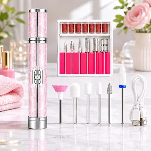 Rechargeable nail drill, portable electric nail file with polishing kit, suitable for manicures and , cordless electric nail grinder, lightweight nail care tool ideal for gel nails and use at home or in salons pedicure