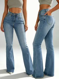 Butt Lifting Jeans for Women Trendy High Waist Tummy Control Jeans Bootcut Flare Pants