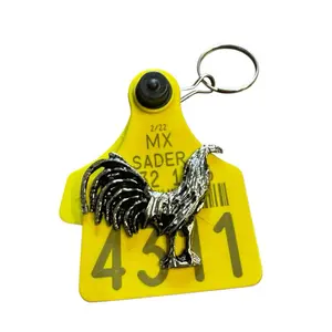 Cattle Tag Keychain Arete de Vaca Llavero con Concho