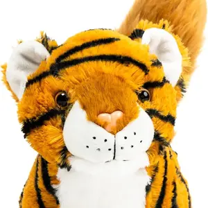Randimals Tiger with Squirrel Tail Plush Stuffed Toy 15”, Soft & Huggable, Premium Quality Hybrid Animal Friend Encourages Adventure & Imagination