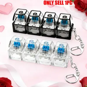 Stress Relief Mechanical Keyboard Toy, Stress Relief Fidgeting, Fidgets for Anxiety, Anxiety Fidgets, Compact Design, Crystal Keycaps, LED Lights, 4-In-1 Stress Button Clicker, Stress Relief Gadget, Stress Relief Tools, Valentine's Gift