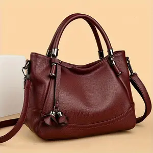 Women's Leather Tote Purses with Adjustable Strap, Classic Western Style Handbag for Work and Travel, Large Capacity Shoulder Bag with Zipper Closure and Durable Polyester Lining