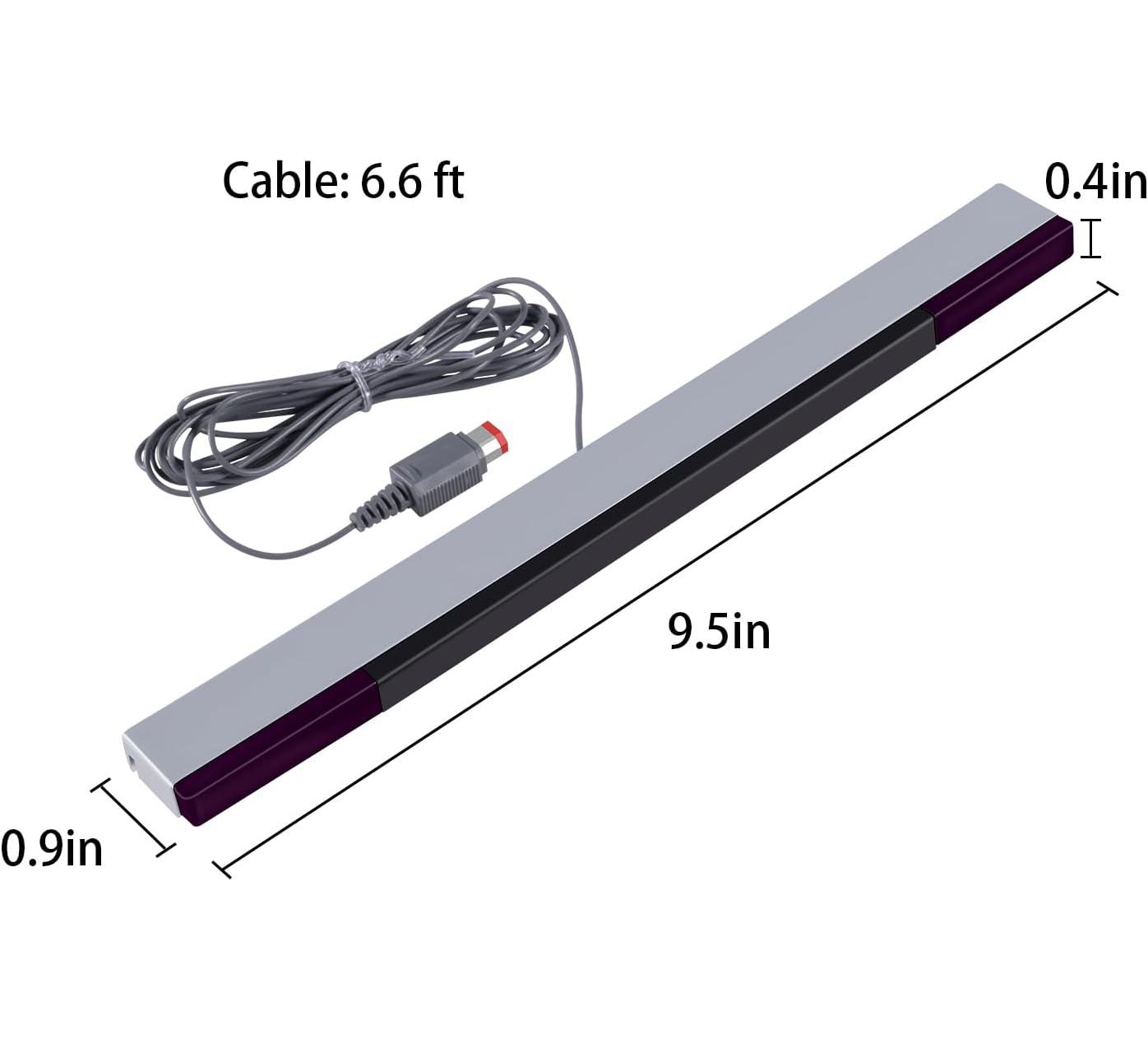 Bar for Wii, Replacement Wired Infrared Ray Sensor Bar for Nintendo Wii and Wii U Console, Includes Clear Stand