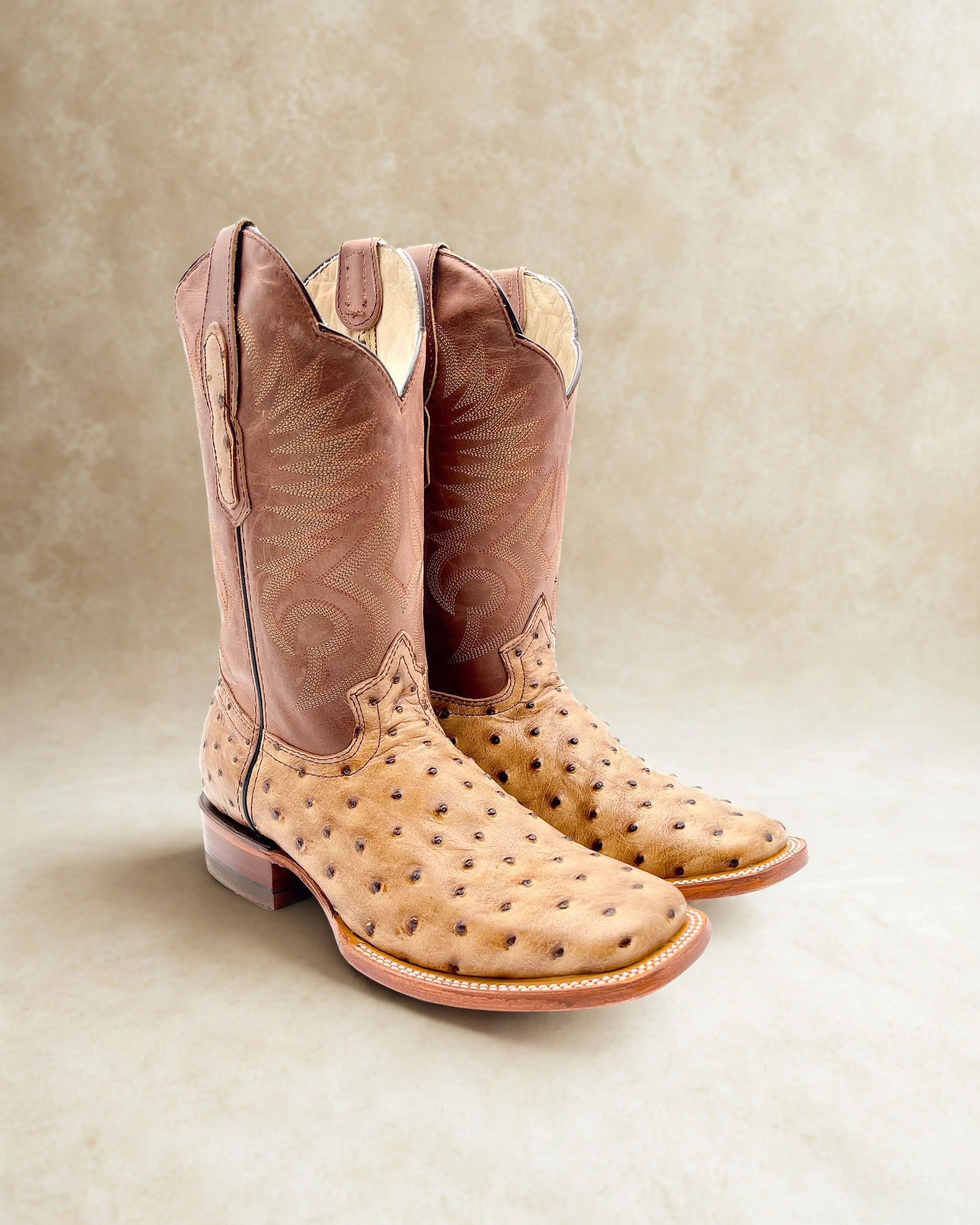 Light Brown Ostric h Print | Men’s Cowboy Boots