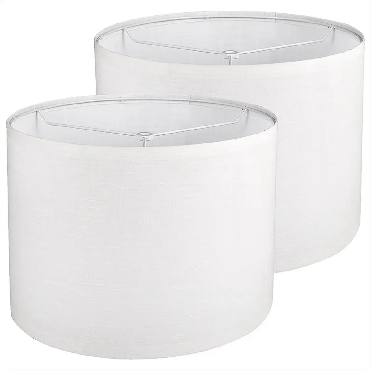 2Pcs Drum Lampshade, Lamp Shades for Table Lamp Floor Lamp, White Lamp Shades, Easy Assembly Replacement Lampshades