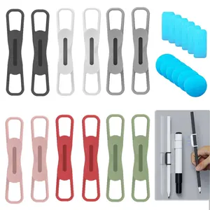 12 Pack Magnetic Pen Holder for Refrigerator, Silicone Magnetic Pencil Holder for Locker, Magnetic Dry Erase Marker Holder for Whiteboard, Desk, Clipboard, Stationery Organizer Desk Accessories (6 colour)
