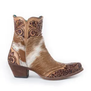 Winchester Hair-on Hide & Hand-tooled Boots