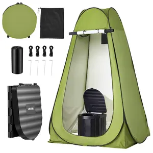 VEVOR Portable Toilet Kit, 330 lbs Load Capacity, Folding Camping Toilet with Pop-Up Privacy Tent, Outdoor Travel Potty for Adults with Carry Bags, Trash Bags, Suitable for RV Travel, Camping, Hiking