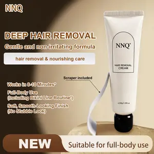 [Summervibes] NNQ Hair Removal Cream， Gentle Plant-Based, Fast-Acting & Odorless Formula for LegsArms, Underarms & Bikini Line, Hydrating Depilatorywith Aloe & Vitamin E, Pain-Free Smooth Skin #Summervibes