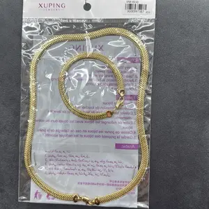 Xuping Jewelry Set Cadena y Pulsera U098-H050 Gold-Tone Mesh Design for Everyday Wear