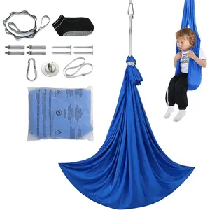 Father's Day Gift VEVOR Sensory Therapy Swing for Kids, 3.1 Yards, Cuddle Hammock for Children and Adults with Special Needs, Suitable for Autism, ADHD, Asperger's, and Sensory Integration, Indoor & Outdoor Use, Blue