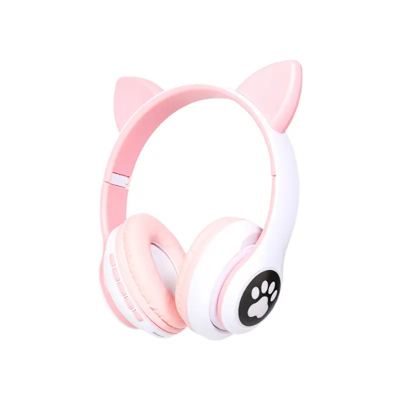 Cat Ear RGB Customizable Noise Cancelling Bluetooth 5.3 Headphones, Foldable Gaming Headset with Mic, 40H Battery, 3.5mm Wired Mode, Soft Earpads for Girls, Compatible with Mobile, Phone, Tablet, Laptop, PC, Rgb Lights