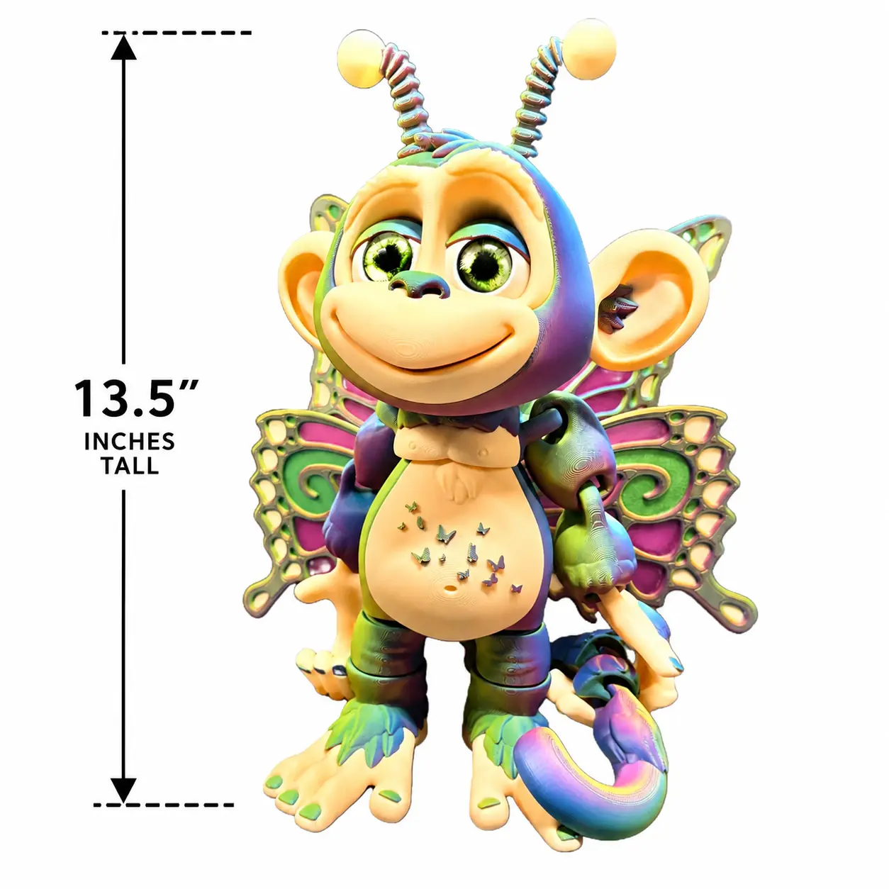 HixTown 13.5" Butterfly Monkeys Den XL articulating multi colored collectable 3d printed
