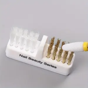 1pc Nail Beauty Series Grinding Head Cleaning Brush Portable Manicure Drills Bits Dual Copper Wire Brush Clean Tools