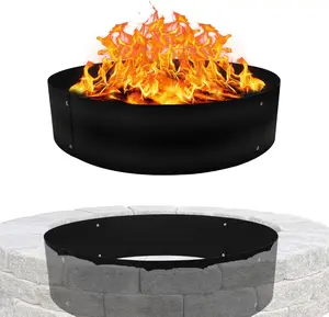 FEBTECH 48" Portable Firepit Ring Liner 2MM Carbon Steel DIY Fire Ring for Outdoor Fire Pits Above-Ground or In-Ground Fire Ring Insert for Backyard Bonfires Camping and Outdoor Gatherings