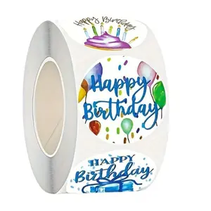 500pcs Happy Birthday Themed Sticker, Cartoon Birthday Party Sticker, Decorative Sticker for DIY Scrapbooking, Journaling, Gift Wrapping, Art Stickers