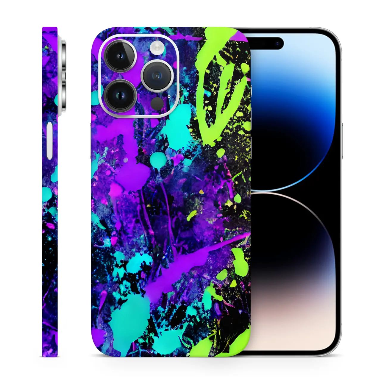 Neon Paint Splatter Vinyl Skins Compatible With Iphone Neon Paint Splatter Vinyl Skins Compatible With Iphone