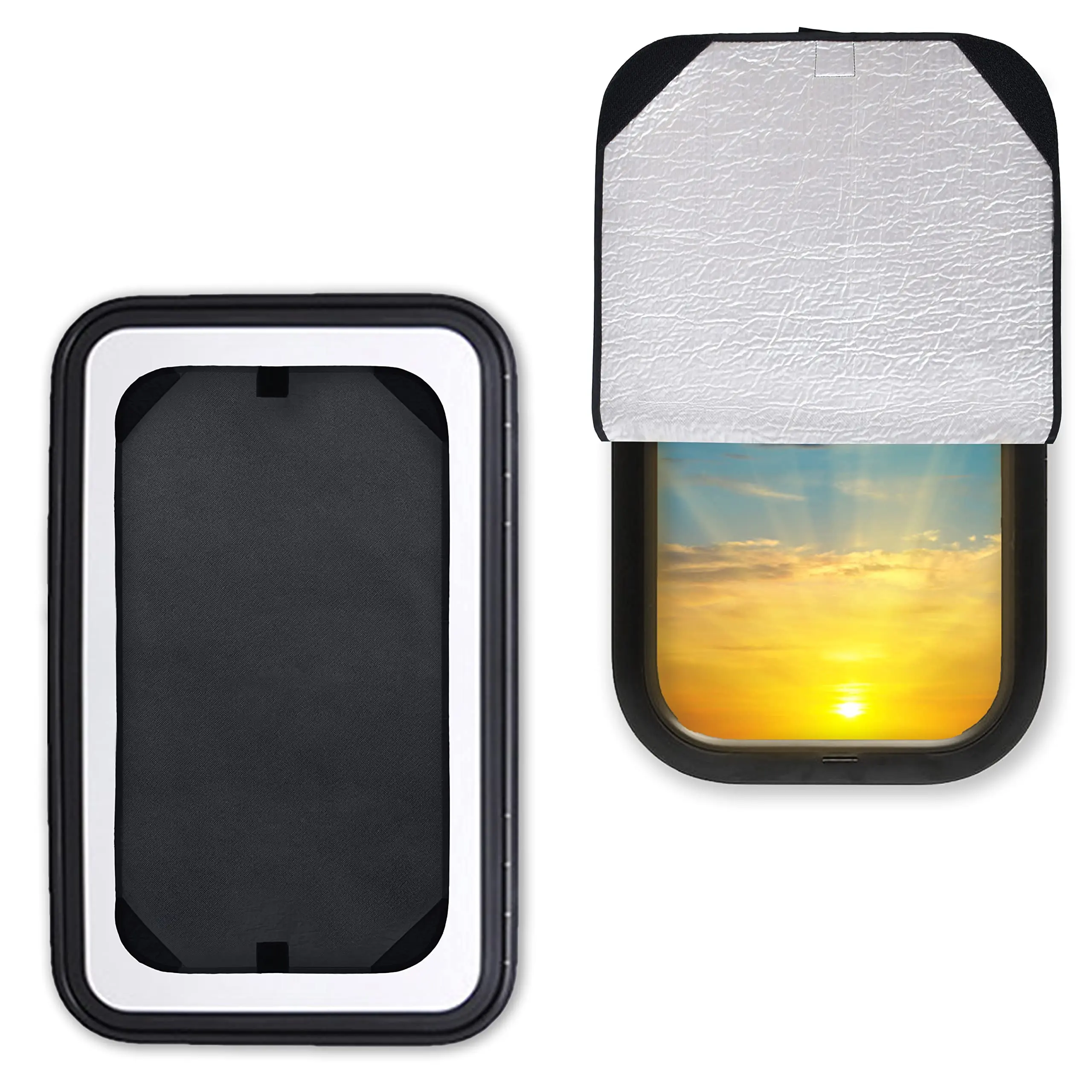 EcoNour RV Door Window Sunshade, 16x25 in Durable Portable Outside Car Windshield Foldable Sunshade, Tool-Free Quick Setup UV Blocker Privacy Shield for Camper & Travel Trailer, Universal Fit, Car Sunshade Outside Car, Durable Sun Shade