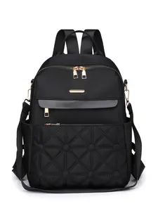 Women's Oxford Cloth Backpack, Large Capacity Waterproof Student Bag, Fashionable Lightweight Travel Bookbag, Two-In-One Design, Casual Travel Backpack