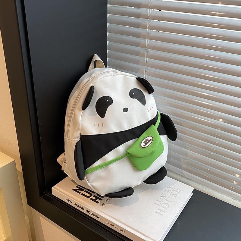 Panda Pal Composite Fabric Backpack with Adjustable Strap - 30cm x 25cm x 8cm