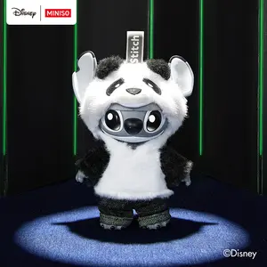 MINISO Stitch Gen Z Street Series Panda Vinyl Plush Toy Adorable Stuffed Animal Collectible, Perfect for Birthdays, Holiday Gifts
