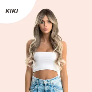 JBEXTENSION 26 Inches Long Curly Blonde Wig With Bangs KIKI