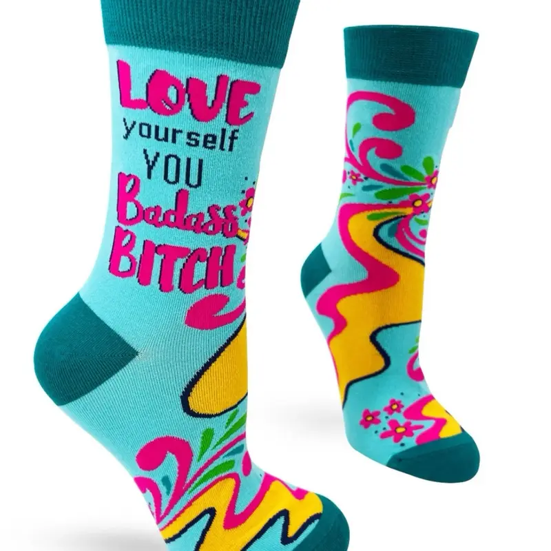 Love Yourself You Badass B Socks (Sz W 5-10)