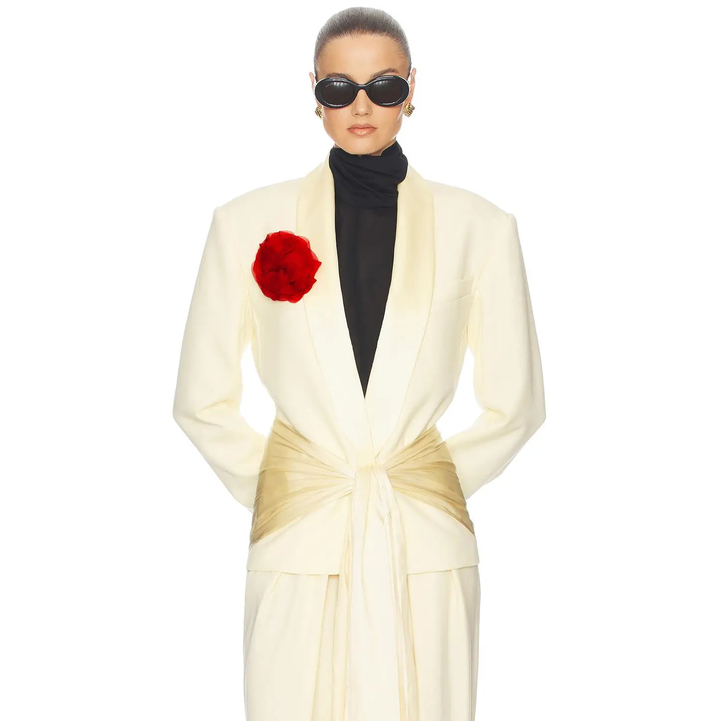 Helsa The Tux Blazer in Wool in Butter Yellow