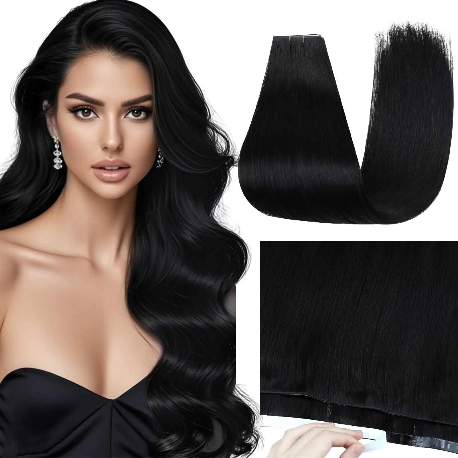 Ve Sunny Tape in Hair Extensions Weft Tape Real Human Hair Hand Tied Natural Straight 50G Perfect for Everyone Use #summerwins  #DealsForYouDays
