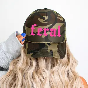 Feral, Trucker hat for women, Womens trucker hat, snap back hats, funny hat