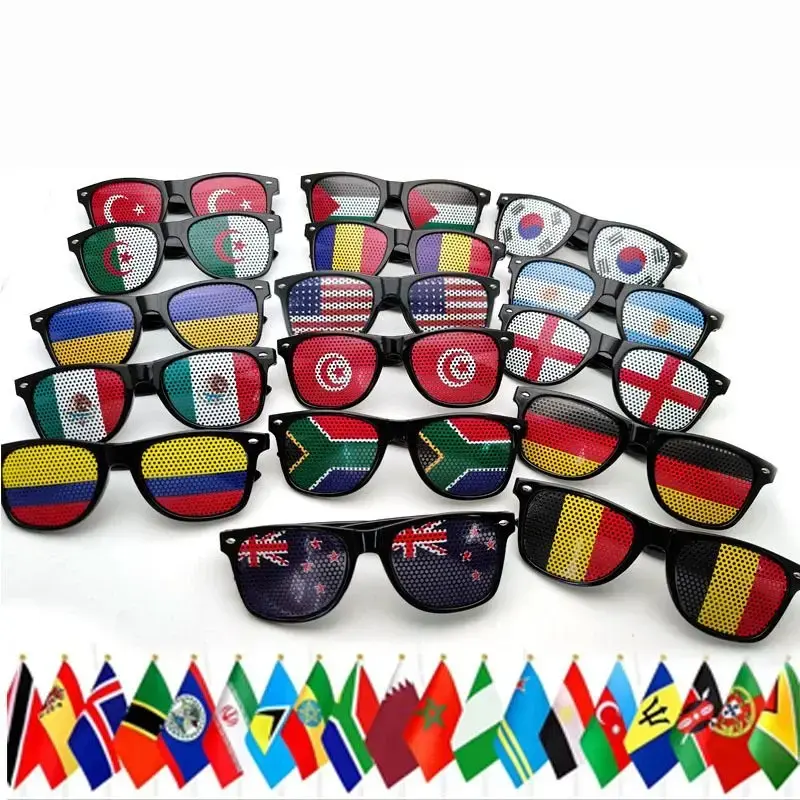 New Unisex Black Frame Flag Sunglasses Lightweight Accessory Shades for Sports Events Parties & Celebrations
