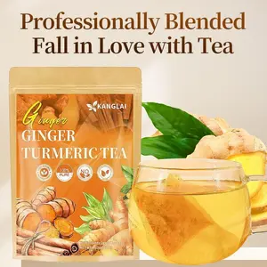 Turmeric Ginger Herbal Tea Bags - 60-Count Value Pack, Anti-Inflammatory, Gut Health Support, Detox Beverage, Keto-Friendly, Vegan, Caffeine-Free