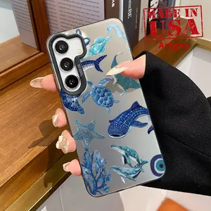 Case for Samsung Galaxy S24 Plus S25 Ultra S23 Ultra S22+ Underwater ParadisePatterned Matte Shockproof Anti-Scratch Stylish Smartphone Cover Cellphone Protective