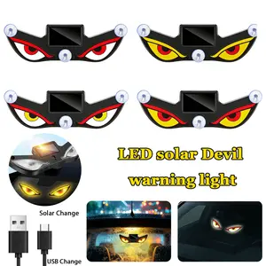 Devil Eyes LED Light for Car Windshield,USB & Solar Powered  Eye Signal Light, Car Dynamic LED Display Sign Lights, Perfect for SUVs, Trucks, Pickups,Father's Day Gift