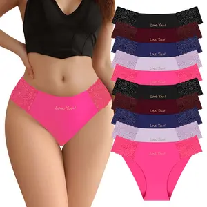 Morelect Elegant 6/8/10-Pack French Lace Underwear for Women Seamless Breathable Briefs Sexy Ladies' Panties Minimalist Basic Blue Clothes Fit Chic Everyday Style Lingerie - Womenswear