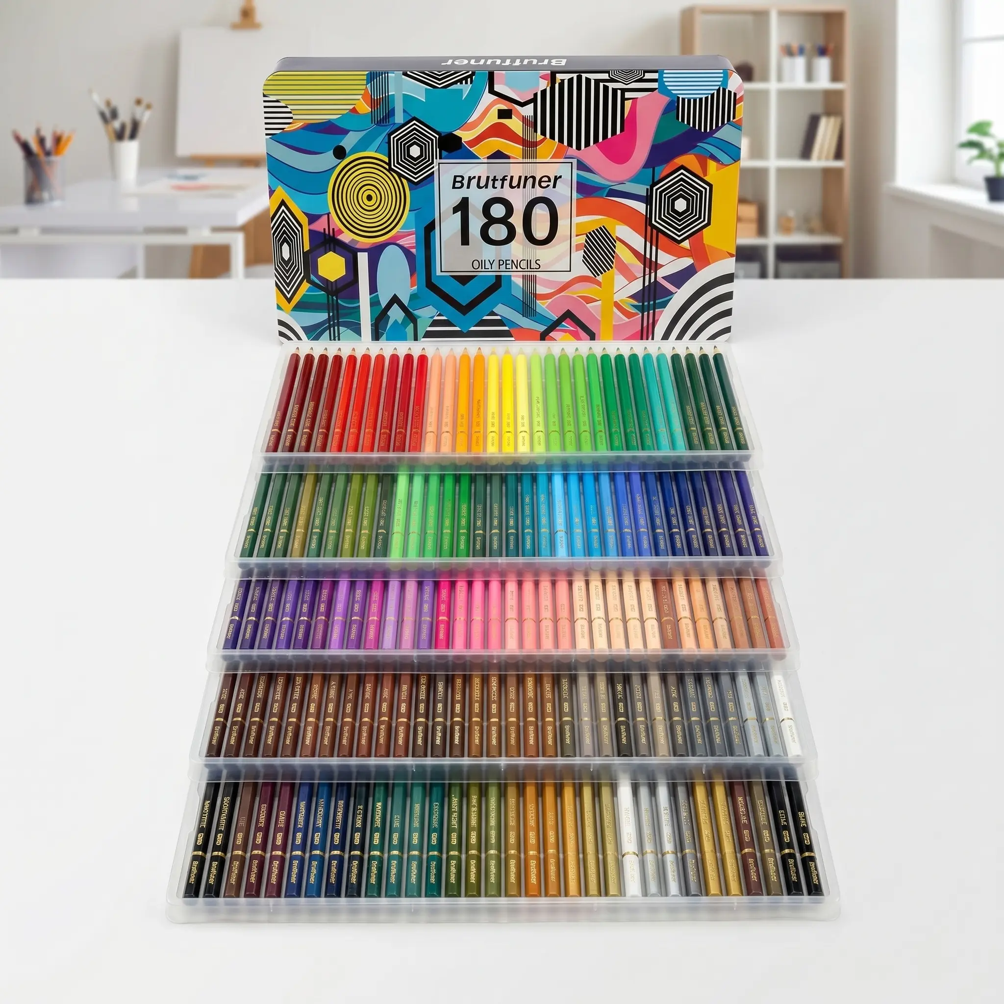 180 Colors Premium Colored Pencils,Soft Core With Vibrant Color, Ideal For Drawing Sketching Shading