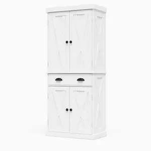 72''H Kitchen Pantry Storage Cabinet with Drawers and Adjustable Shelves – Tall Freestanding Organizer for Kitchen, Dining Room & Laundry